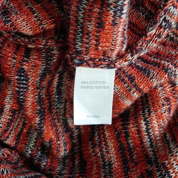 J. Jill Pure Jill Space Dyed Marled V-Neck Pullover Campari Sweater Multicolored - Picture 14 of 14